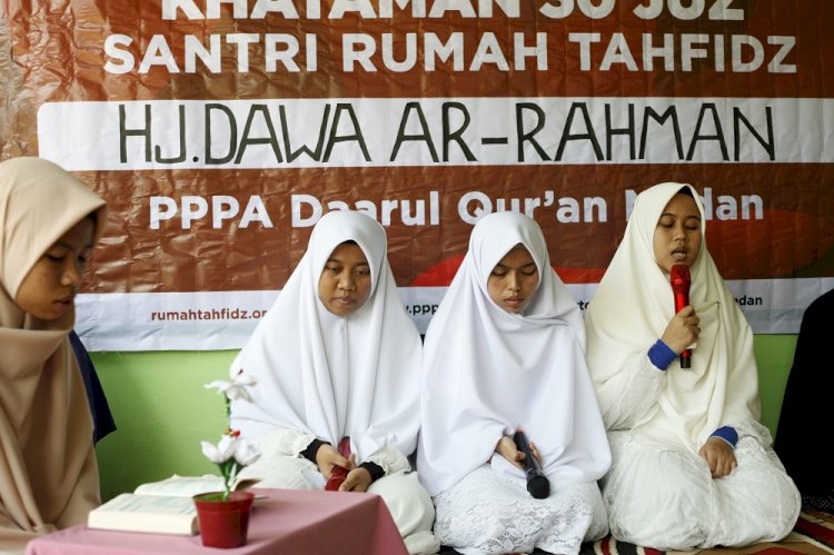 Dua Rumah Tahfidz Binaan PPPA Daarul Qur’an Medan Khatamkan 30 Juz Al-Qur’an