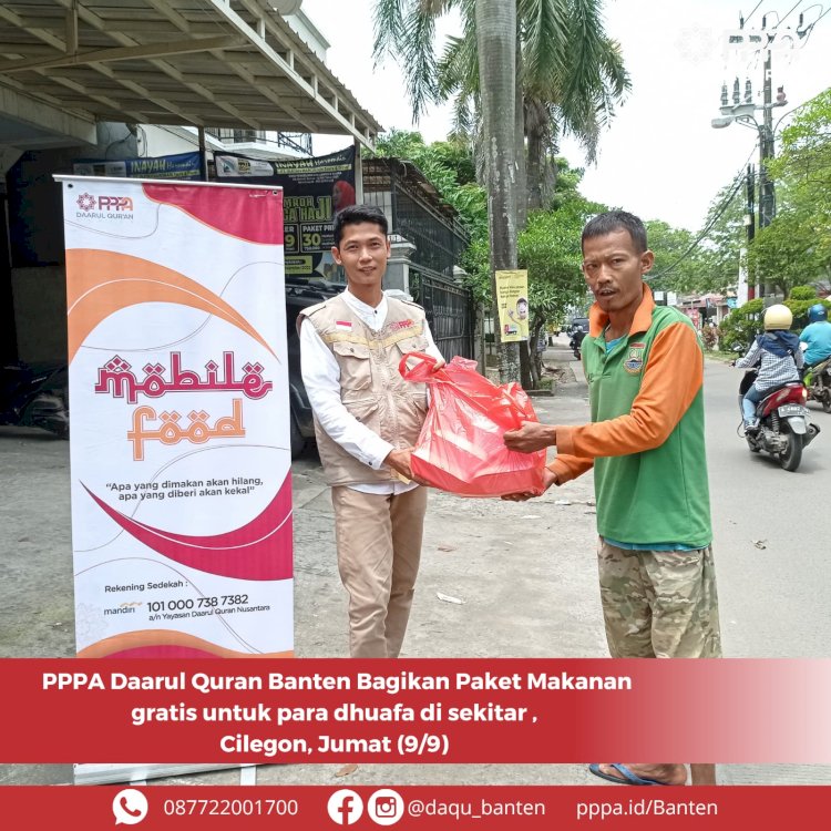 PPPA Daarul Quran Banten Bagikan Paket Makanan di Sekitar Kota Cilegon