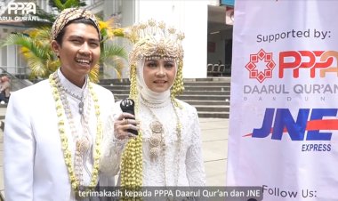 48 Pasangan Resmi jadi Suami Istri,  PPPA Daarul Qur'an Bandung Bersama JNE Hadir Mendukung Nikah Massal 2022 di Balai Kota