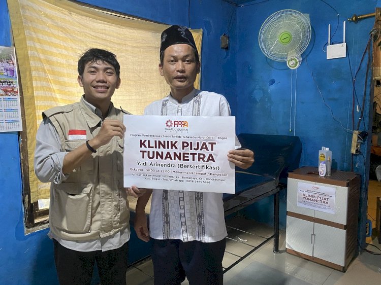 PPPA Daarul Quran Bogor Salurkan Fasilitas Klinik Pijat Bagi Disabilitas Tunanetra