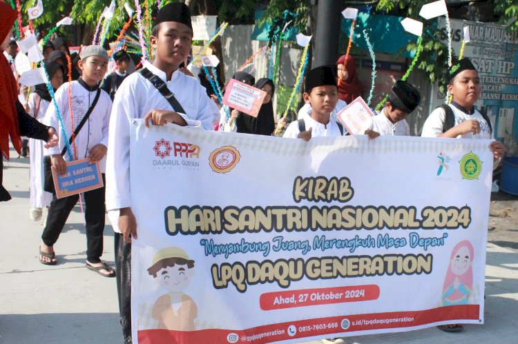 Kirab Santri TPQ DAQU Generation dalam Rangka Hari Santri Nasional 2024