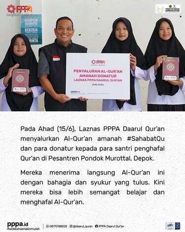 Penyaluran Al-Qur’an untuk Penghafal Qur’an