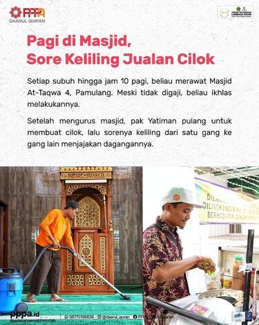 Kebaikan Zakatmu Wujudkan Impian Seorang Marbot Masjid