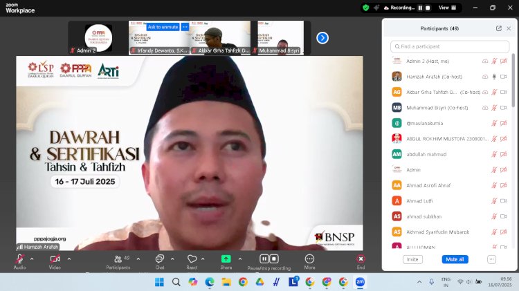 72 Peserta dari 4 Provinsi Ikuti Dawrah dan Sertifikasi Tahsin-Tahfizh di Yogyakarta