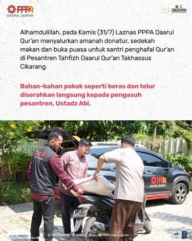 Penyaluran Sedekah Makan dan Buka Puasa untuk Penghafal Qur’an