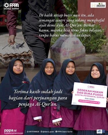Penyaluran Sedekah Makan dan Buka Puasa untuk Penghafal Qur’an