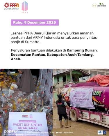 Penyaluran Bantuan ARMY Indonesia untuk Penyintas Banjir Sumatra