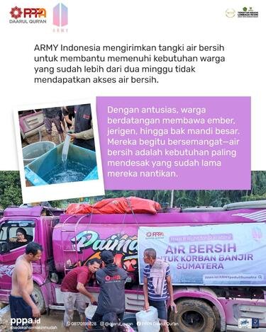 Penyaluran Bantuan ARMY Indonesia untuk Penyintas Banjir Sumatra