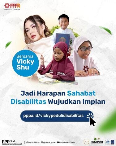 Vicky Shu Hadiahkan Cahaya Al-Qur’an untuk Anak-anak Disabilitas