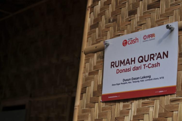 Rumah Qur'an untuk Lombok dari Donasi TCash